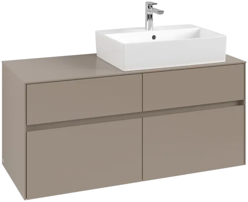 Picture of VILLEROY BOCH Collaro Vanity unit, with lighting, 4 pull-out compartments, 1200 x 548 x 500 mm, Taupe / Taupe #C130B0VM