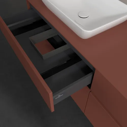 Bild von VILLEROY BOCH Collaro Waschbeckenunterschrank, 4 Auszüge, 1600 x 548 x 500 mm, Wine Red / Wine Red #C12100AH