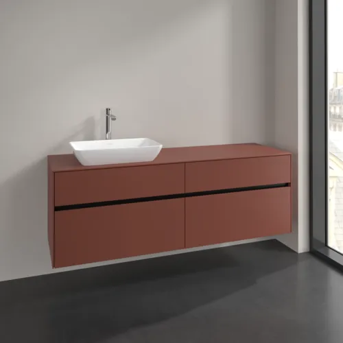 Bild von VILLEROY BOCH Collaro Waschbeckenunterschrank, 4 Auszüge, 1600 x 548 x 500 mm, Wine Red / Wine Red #C12100AH