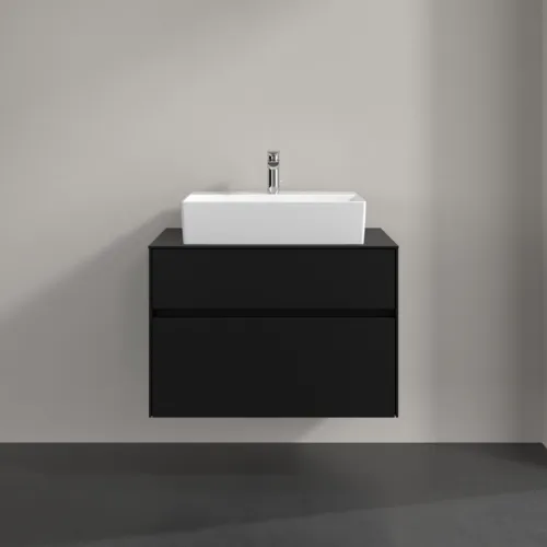 Bild von VILLEROY BOCH Collaro Waschbeckenunterschrank, mit Beleuchtung, 2 Auszüge, 800 x 548 x 500 mm, Volcano Black / Volcano Black #C124B0VL