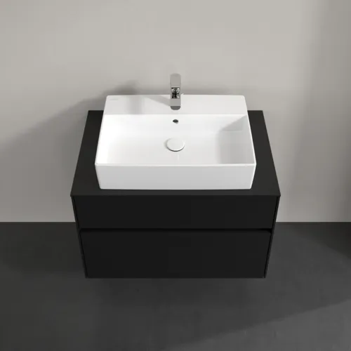 Bild von VILLEROY BOCH Collaro Waschbeckenunterschrank, mit Beleuchtung, 2 Auszüge, 800 x 548 x 500 mm, Volcano Black / Volcano Black #C124B0VL