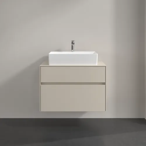 Bild von VILLEROY BOCH Collaro Waschbeckenunterschrank, mit Beleuchtung, 2 Auszüge, 800 x 548 x 500 mm, Cashmere Grey / Cashmere Grey #C124B0VN