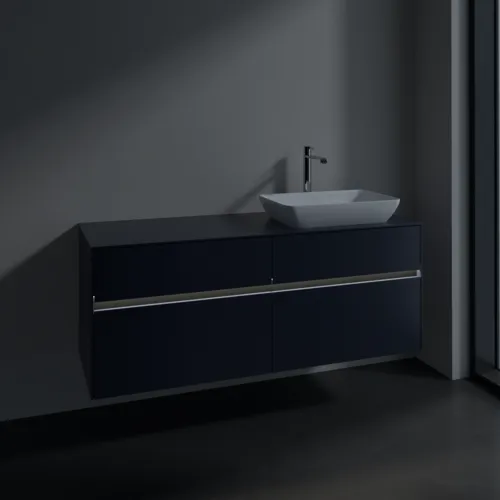 Bild von VILLEROY BOCH Collaro Waschbeckenunterschrank, mit Beleuchtung, 4 Auszüge, 1400 x 548 x 500 mm, Marine Blue / Marine Blue #C118B0VQ