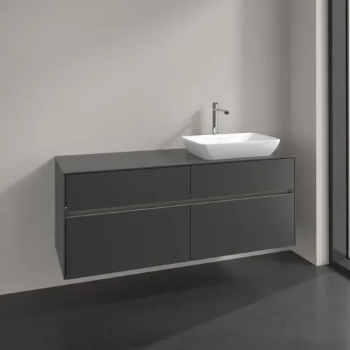 Bild von VILLEROY BOCH Collaro Waschbeckenunterschrank, mit Beleuchtung, 4 Auszüge, 1400 x 548 x 500 mm, Graphite / Graphite #C118B0VR