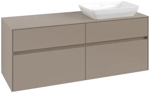 Зображення з  VILLEROY BOCH Collaro Vanity unit, with lighting, 4 pull-out compartments, 1400 x 548 x 500 mm, Taupe / Taupe #C118B0VM