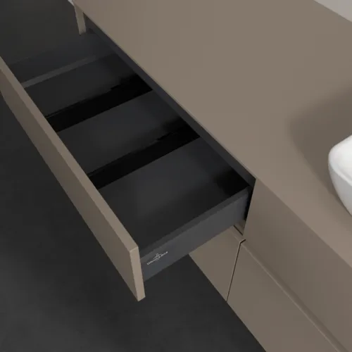 Bild von VILLEROY BOCH Collaro Waschbeckenunterschrank, mit Beleuchtung, 4 Auszüge, 1400 x 548 x 500 mm, Taupe / Taupe #C118B0VM