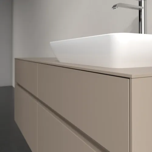 Bild von VILLEROY BOCH Collaro Waschbeckenunterschrank, mit Beleuchtung, 4 Auszüge, 1400 x 548 x 500 mm, Taupe / Taupe #C118B0VM