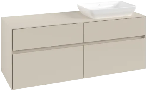 Зображення з  VILLEROY BOCH Collaro Vanity unit, with lighting, 4 pull-out compartments, 1400 x 548 x 500 mm, Cashmere Grey / Cashmere Grey #C118B0VN