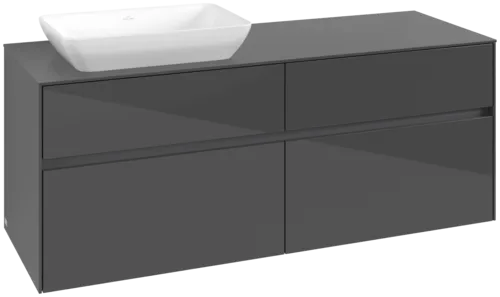 Зображення з  VILLEROY BOCH Collaro Vanity unit, 4 pull-out compartments, 1400 x 548 x 500 mm, Glossy Grey / Glossy Grey #C11700FP