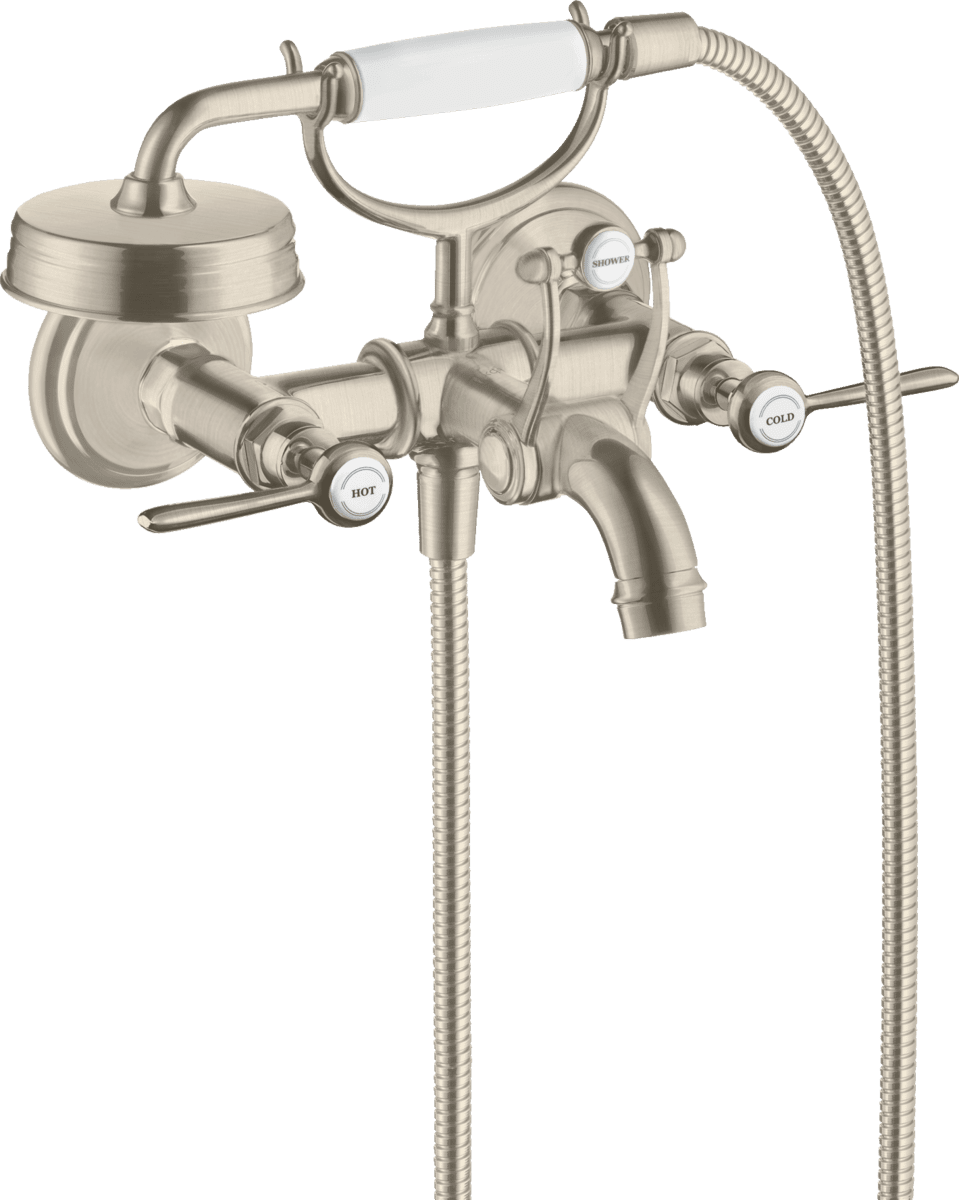 εικόνα του HANSGROHE AXOR Montreux 2-handle bath mixer for exposed installation with lever handles #16551820 - Brushed Nickel