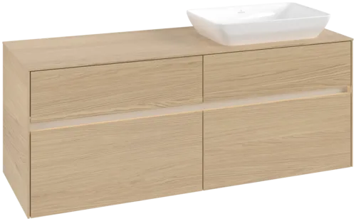 Зображення з  VILLEROY BOCH Collaro Vanity unit, with lighting, 4 pull-out compartments, 1400 x 548 x 500 mm, Nordic Oak / Nordic Oak #C118B0VJ