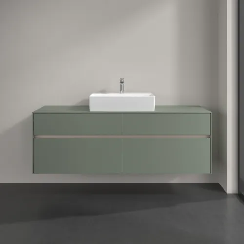 Obrázek VILLEROY BOCH Toaletní skříňka Collaro, s osvětlením, 4 výsuvy, 1600 x 548 x 500 mm, Soft Green / Soft Green #C134B0AF