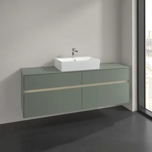 Obrázek VILLEROY BOCH Toaletní skříňka Collaro, s osvětlením, 4 výsuvy, 1600 x 548 x 500 mm, Soft Green / Soft Green #C134B0AF
