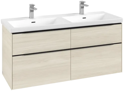 Зображення з  VILLEROY BOCH Subway 3.0 Vanity unit, with lighting, 4 pull-out compartments, 1272 x 576 x 478 mm, White Oak #C568L1AA