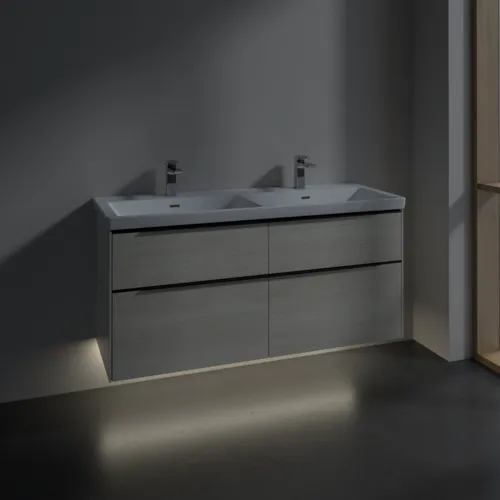 Bild von VILLEROY BOCH Subway 3.0 Waschbeckenunterschrank, mit Beleuchtung, 4 Auszüge, 1272 x 576 x 478 mm, White Oak #C568L1AA