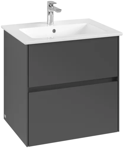 Picture of VILLEROY BOCH Collaro Vanity unit, 2 pull-out compartments, 611 x 610 x 480 mm, Graphite #C14300VR