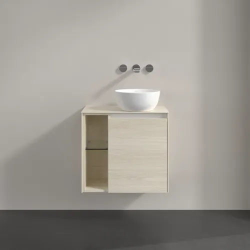 Bild von VILLEROY BOCH Collaro Waschbeckenunterschrank, mit Beleuchtung, 1 Tür, 600 x 548 x 380 mm, White Oak / White Oak #C151B0AA