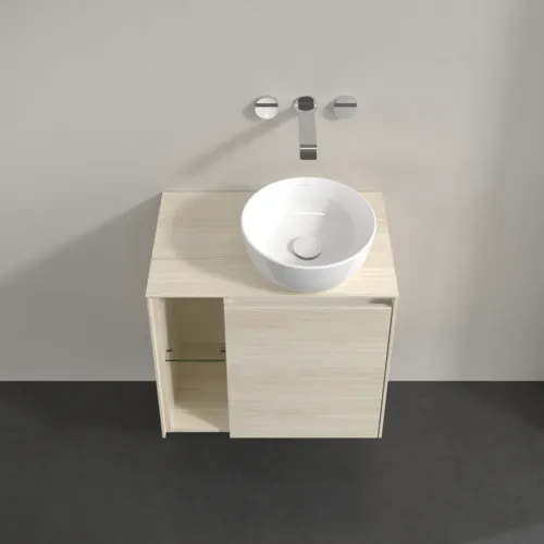 Bild von VILLEROY BOCH Collaro Waschbeckenunterschrank, mit Beleuchtung, 1 Tür, 600 x 548 x 380 mm, White Oak / White Oak #C151B0AA