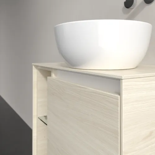 Bild von VILLEROY BOCH Collaro Waschbeckenunterschrank, mit Beleuchtung, 1 Tür, 600 x 548 x 380 mm, White Oak / White Oak #C151B0AA