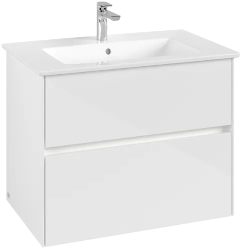 Picture of VILLEROY BOCH Collaro Vanity unit, with lighting, 2 pull-out compartments, 761 x 610 x 480 mm, Glossy White #C144B0DH