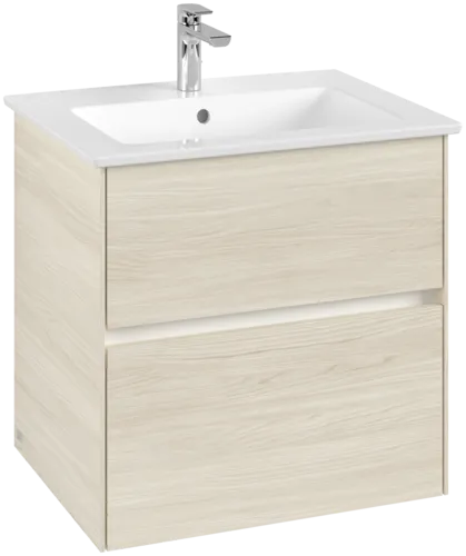 VILLEROY BOCH Collaro Vanity unit, with lighting, 2 pull-out compartments, 611 x 610 x 480 mm, White Oak #C143B0AA resmi