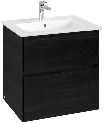 Picture of VILLEROY BOCH Collaro Vanity unit, with lighting, 2 pull-out compartments, 611 x 610 x 480 mm, Black Oak #C143B0AB