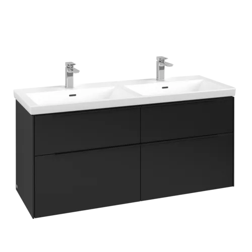 Picture of VILLEROY BOCH Subway 3.0 Vanity unit, 4 pull-out compartments, 1272 x 576 x 478 mm, Volcano Black #C56801VL