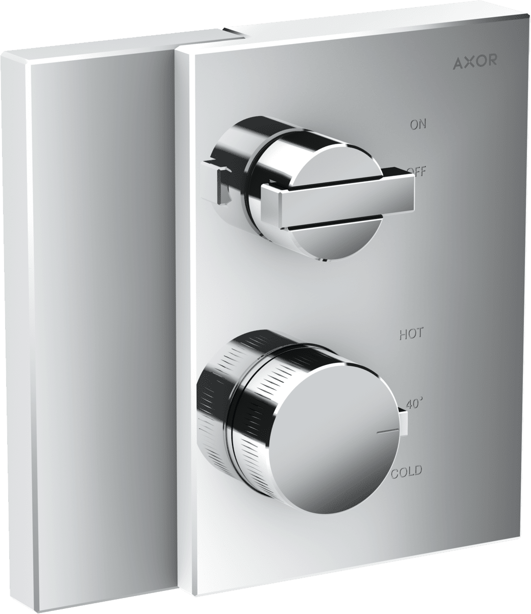 Зображення з  HANSGROHE AXOR Edge Thermostat for concealed installation with shut-off valve #46750000 - Chrome