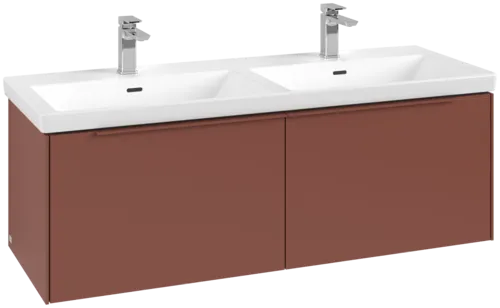 VILLEROY BOCH Subway 3.0 Vanity unit, with lighting, 2 pull-out compartments, 1272 x 429 x 478 mm, Wine Red #C567L2AH resmi