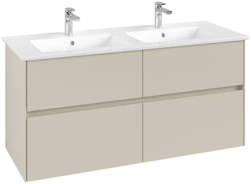 VILLEROY BOCH Collaro Vanity unit, with lighting, 4 pull-out compartments, 1261 x 610 x 480 mm, Cashmere Grey #C147B0VN resmi