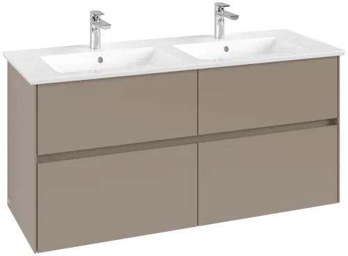 VILLEROY BOCH Collaro Vanity unit, with lighting, 4 pull-out compartments, 1261 x 610 x 480 mm, Taupe #C147B0VM resmi