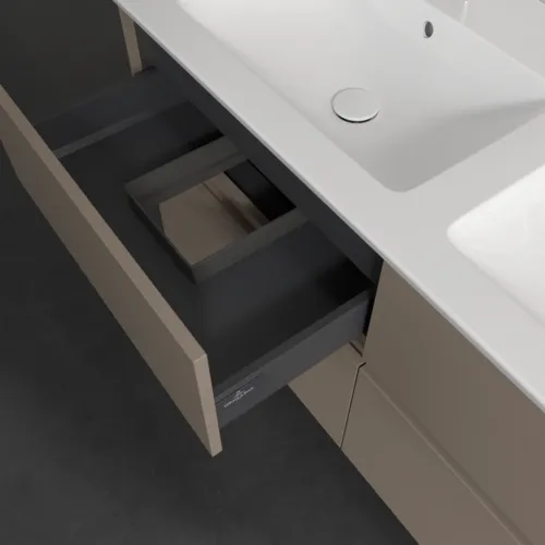 Bild von VILLEROY BOCH Collaro Waschbeckenunterschrank, mit Beleuchtung, 4 Auszüge, 1261 x 610 x 480 mm, Taupe #C147B0VM