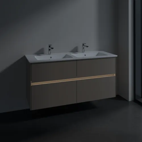 Bild von VILLEROY BOCH Collaro Waschbeckenunterschrank, mit Beleuchtung, 4 Auszüge, 1261 x 610 x 480 mm, Taupe #C147B0VM