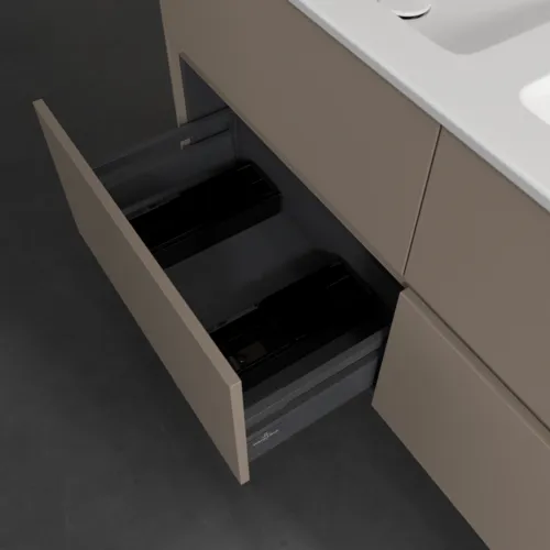 Bild von VILLEROY BOCH Collaro Waschbeckenunterschrank, mit Beleuchtung, 4 Auszüge, 1261 x 610 x 480 mm, Taupe #C147B0VM