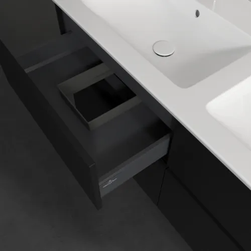 Bild von VILLEROY BOCH Collaro Waschbeckenunterschrank, mit Beleuchtung, 4 Auszüge, 1261 x 610 x 480 mm, Volcano Black #C147B0VL