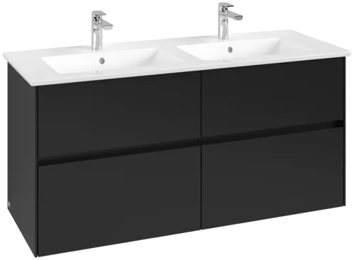 Picture of VILLEROY BOCH Collaro Vanity unit, with lighting, 4 pull-out compartments, 1261 x 610 x 480 mm, Volcano Black #C147B0VL