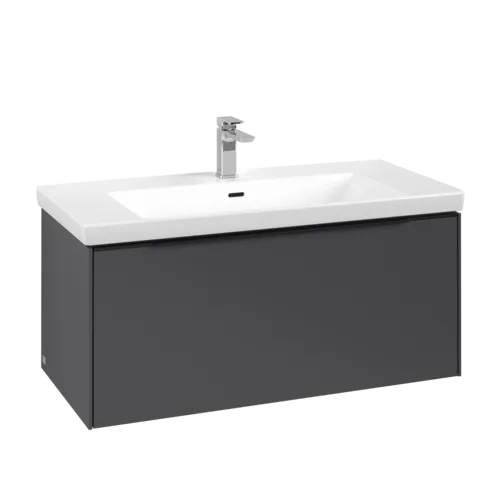 Picture of VILLEROY BOCH Subway 3.0 Vanity unit, 1 pull-out compartment, 973 x 429 x 478 mm, Graphite #C56901VR