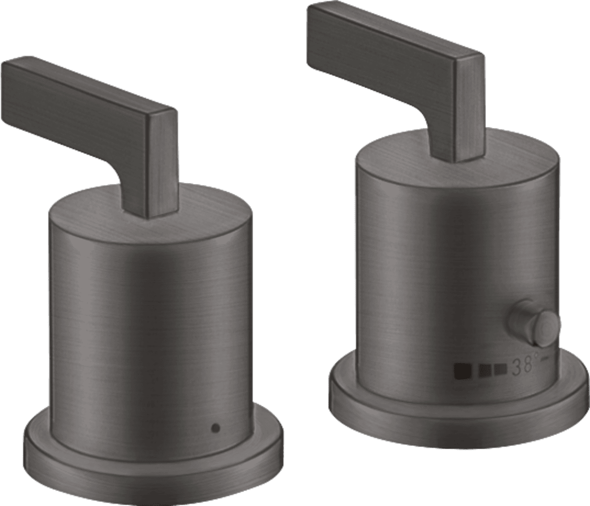 HANSGROHE AXOR Citterio 2-Loch Wannenrandarmatur mit Thermostat und Hebelgriffen #39482340 - Brushed Black Chrome