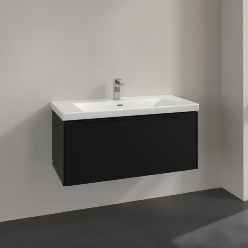 Bild von VILLEROY BOCH Subway 3.0 Waschbeckenunterschrank, 1 Auszug, 973 x 429 x 478 mm, Volcano Black #C56901VL