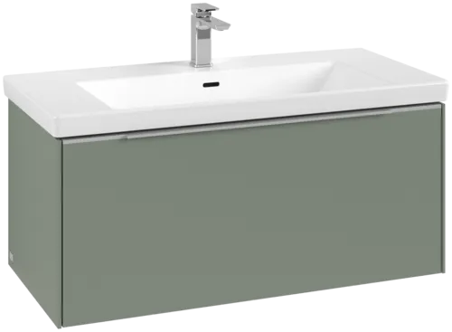 Зображення з  VILLEROY BOCH Subway 3.0 Vanity unit, with lighting, 1 pull-out compartment, 973 x 429 x 478 mm, Soft Green #C569L0AF
