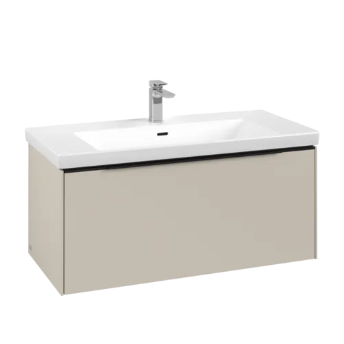 VILLEROY BOCH Subway 3.0 Vanity unit, 1 pull-out compartment, 973 x 429 x 478 mm, Cashmere Grey #C56901VN resmi