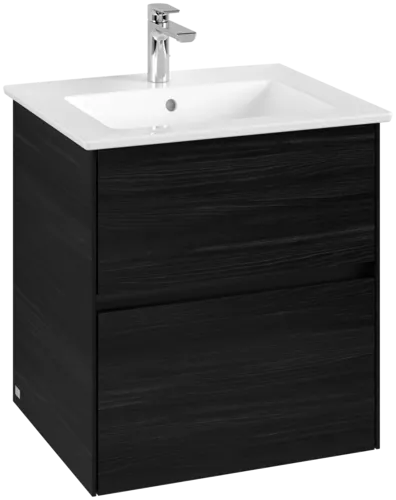 VILLEROY BOCH Collaro Vanity unit, with lighting, 2 pull-out compartments, 561 x 610 x 480 mm, Black Oak #C142B0AB resmi