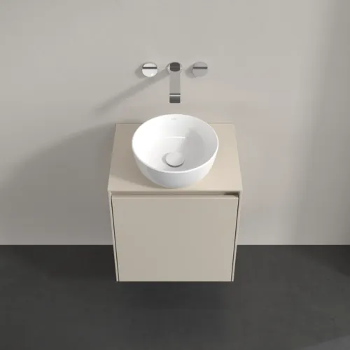 Bild von VILLEROY BOCH Collaro Waschbeckenunterschrank, mit Beleuchtung, 1 Tür, 500 x 548 x 380 mm, Cashmere Grey / Cashmere Grey #C148B0VN