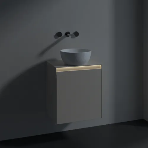 Bild von VILLEROY BOCH Collaro Waschbeckenunterschrank, mit Beleuchtung, 1 Tür, 500 x 548 x 380 mm, Cashmere Grey / Cashmere Grey #C148B0VN
