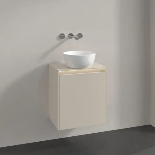 Bild von VILLEROY BOCH Collaro Waschbeckenunterschrank, mit Beleuchtung, 1 Tür, 500 x 548 x 380 mm, Cashmere Grey / Cashmere Grey #C148B0VN