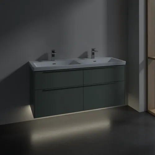 Bild von VILLEROY BOCH Subway 3.0 Waschbeckenunterschrank, mit Beleuchtung, 4 Auszüge, 1272 x 576 x 478 mm, Soft Green #C568L2AF