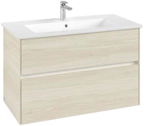 VILLEROY BOCH Collaro Vanity unit, with lighting, 2 pull-out compartments, 961 x 610 x 480 mm, White Oak #C145B0AA resmi