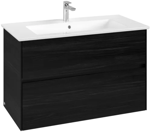 Picture of VILLEROY BOCH Collaro Vanity unit, with lighting, 2 pull-out compartments, 961 x 610 x 480 mm, Black Oak #C145B0AB