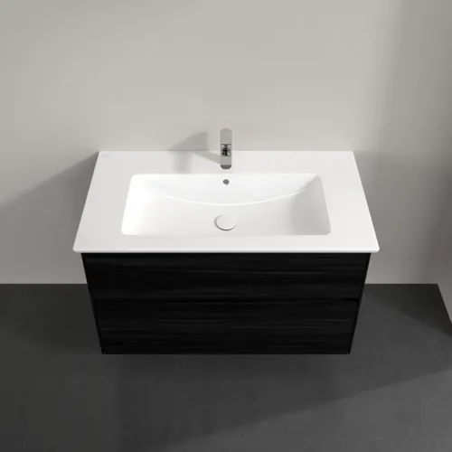 Bild von VILLEROY BOCH Collaro Waschbeckenunterschrank, mit Beleuchtung, 2 Auszüge, 961 x 610 x 480 mm, Black Oak #C145B0AB