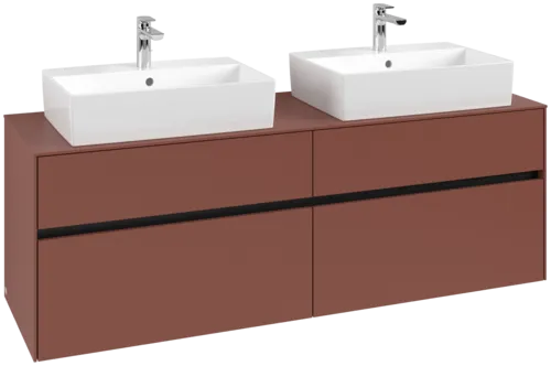 Picture of VILLEROY BOCH Collaro Vanity unit, with lighting, 4 pull-out compartments, 1600 x 548 x 500 mm, Wine Red / Wine Red #C137B0AH